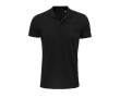 Polo logoté en coton biologique couleur noir
