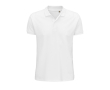 Polo logoté en coton biologique couleur blanc