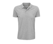 Polo logoté en coton biologique couleur gris
