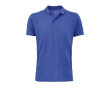 Polo logoté en coton biologique couleur bleu roi