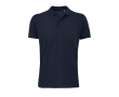 Polo logoté en coton biologique couleur bleu marine