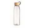 Bouteille personnalisée en verre et bambou couleur transparent