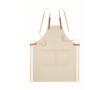 Tablier personnalisé en coton organique couleur beige
