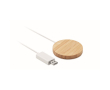 Chargeur magnétique sans fil en bambou couleur bois