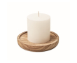 Porte-bougies en bois avec bougie incluse couleur bois