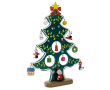 Petit sapin de Noël en bois avec ornements couleur vert