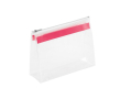 Sachet en plastique avec fermeture éclair couleur rose