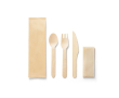 Set de couverts jetables en bois couleur naturel