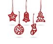 Lot de 5 décorations de Noël publicitaire couleur rouge