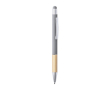 Stylo en bambou avec pointeur tactile couleur gris