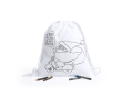 Sac cordon avec coloriage et crayons de cire couleur blanc