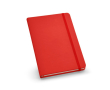 Carnet avec couverture en similicuir couleur rouge