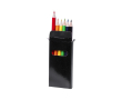Boîte personnalisable avec crayons de couleurs couleur noir