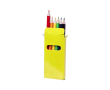 Boîte personnalisable avec crayons de couleurs couleur jaune