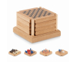 Ensemble de quatre sous-verres avec jeux couleur bois