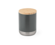 Mug isotherme avec couvercle en bambou couleur gris foncé