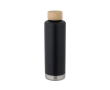 Bouteille en acier avec bouchon en bambou couleur noir