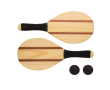 Ensemble de raquettes de plage en bois couleur marron