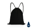 Sac à dos à cordons en coton recyclé couleur noir