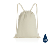 Sac à dos à cordons en coton recyclé couleur naturel