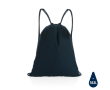 Sac à dos à cordons en coton recyclé couleur bleu marine