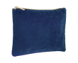 Trousse de toilette en velours avec anse dorée couleur bleu marine