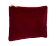 Trousse de toilette en velours avec anse dorée couleur bordeaux
