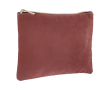 Trousse de toilette en velours avec anse dorée couleur rose