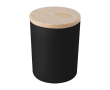 Bougie en verre peint avec bouchon en bambou couleur noir