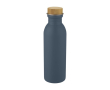 Bouteille en acier avec bouchon en bambou couleur bleu pétrole