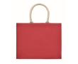 Sac cabas personnalisé ou de plage en jute couleur rouge