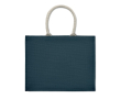 Sac cabas personnalisé ou de plage en jute couleur bleu