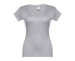 T-shirt floqué avec col V pour femme 150 g/m2 couleur gris chiné