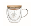 Tasse de style Noël avec couvercle couleur transparent