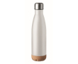 Bouteille en inox avec base en liège couleur blanc