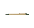 Stylo en carton avec clip en bois couleur vert foncé