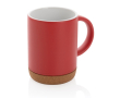 Tasse publicitaire colorée avec base en liège couleur rouge