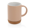 Tasse publicitaire colorée avec base en liège couleur marron clair