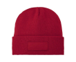 Bonnet publicitaire avec impression étiquette couleur rouge