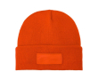 Bonnet publicitaire avec impression étiquette couleur orange