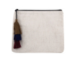 Trousse de toilette en chanvre avec pompons couleur naturel