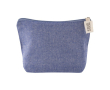Trousse de toilette en coton recyclé 140 g/m2 couleur bleu