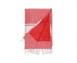 Serviette paréo avec finition tissu-éponge couleur rouge