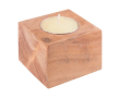 Bougeoir en bois d'acacia couleur bois