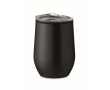 Tasse en acier à double paroi avec couvercle couleur noir
