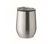 Tasse en acier à double paroi avec couvercle couleur argenté mat