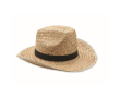 Chapeau de paille naturel en forme cow-boy couleur noir