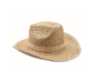 Chapeau de paille naturel en forme cow-boy couleur beige