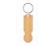 Porte-clés en bambou avec jeton de caddie couleur bois