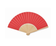 Eventail en bambou avec papier de couleur couleur rouge